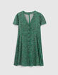 Vestido verde abotonado leopardo mujer-4