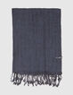 Indigoblauer Herrenschal mit Barock-Jacquard-2