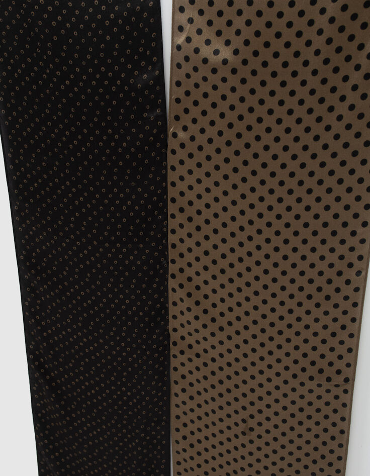 Men&rsquo;s black Pure Edition double polka dot silk scarf-4