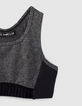 Weißes 2-in-1-Mädchenshirt mit grauem BH-5
