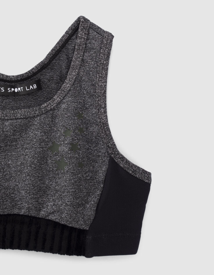 Weißes 2-in-1-Mädchenshirt mit grauem BH-5