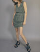 Robe kaki imprimé ethnique avec taille croisée Femme-6