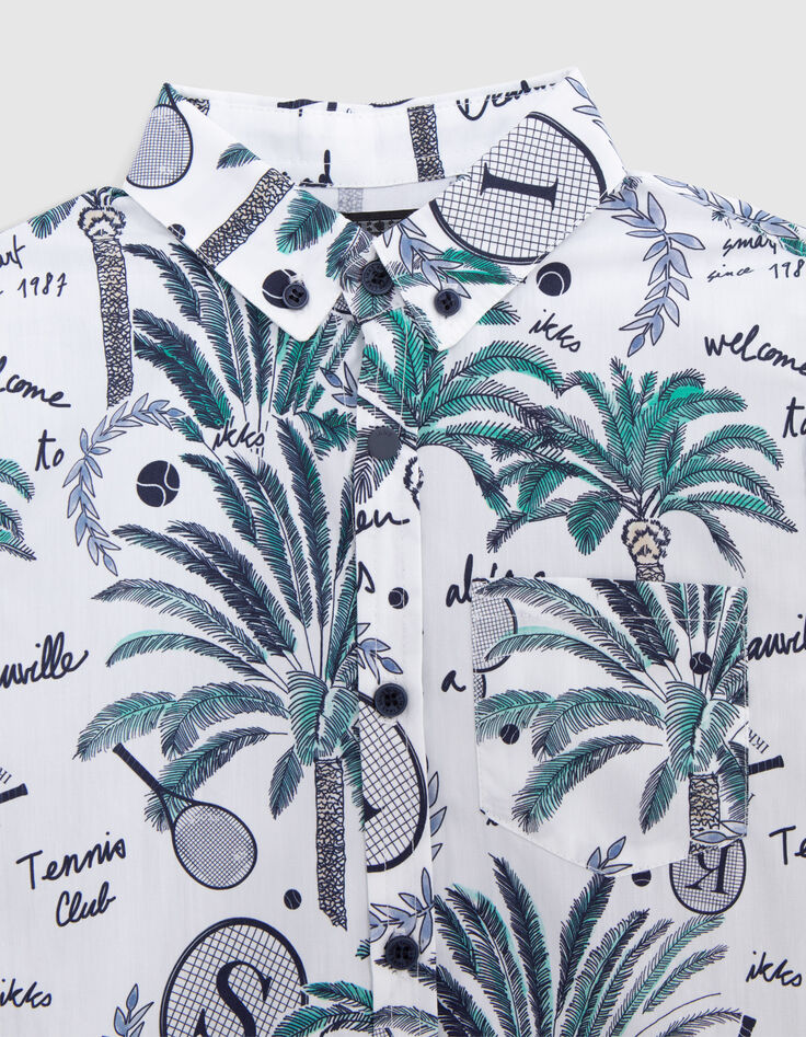 Camisa blanca palmeras y deportivas niño-2