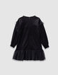 Girls’ black embroidered velvet dress with tulle ruffles-6