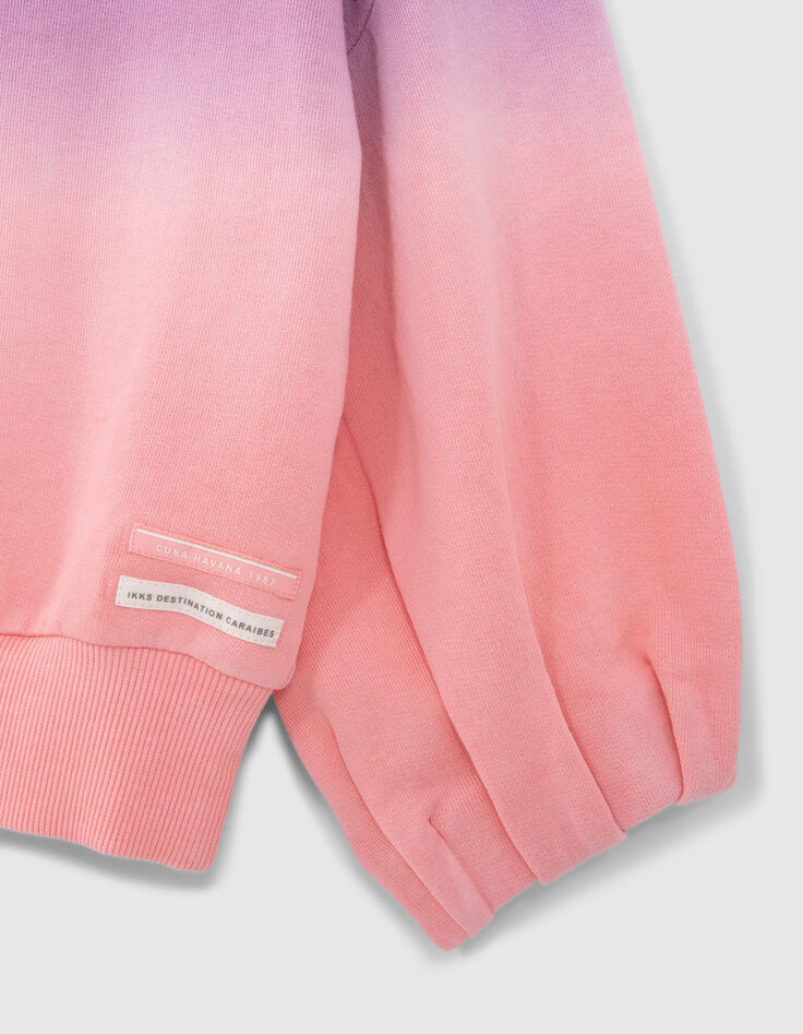 Sweat rose molleton effet deep dye fille-6 Sweat rose molleton effet deep dye fille-6