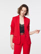 Rode twill bistretch damesblazer bliksemdetails-2
