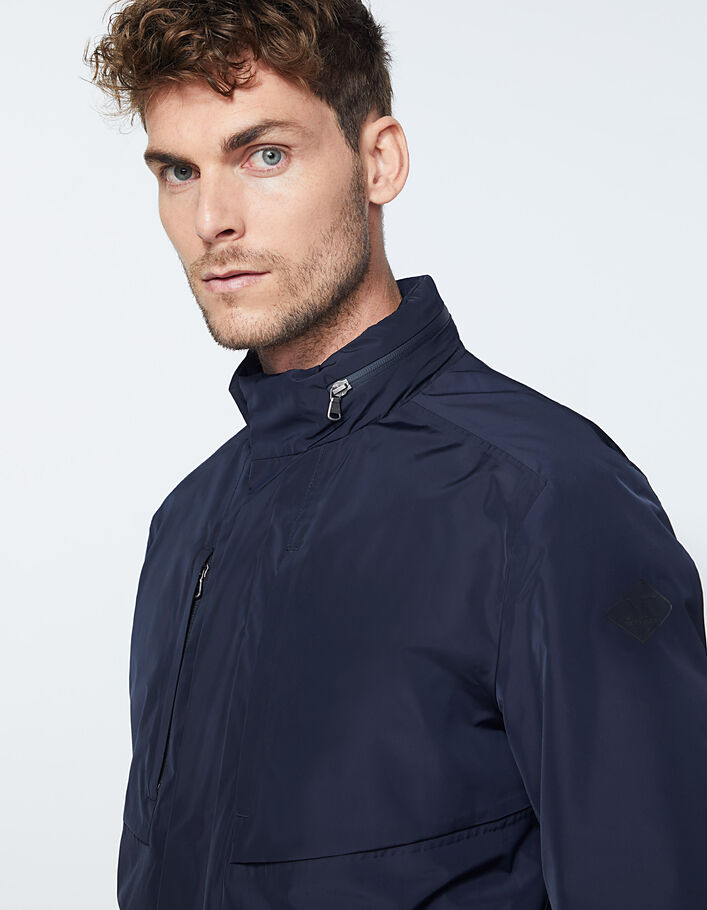 Men’s navy WATERPROOF nylon safari jacket - IKKS