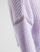 Pull en laine mousseuse coloris lilas femme-4