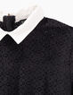 Girls&rsquo; black lace top dress with white collar-2