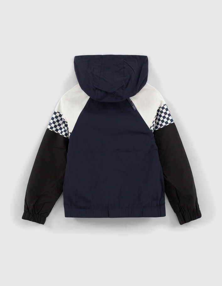 Boys’ navy, black, ecru checkerboard jacket - IKKS