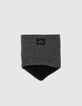 Boys&rsquo; grey fur-lined knit snood with dice badge-3