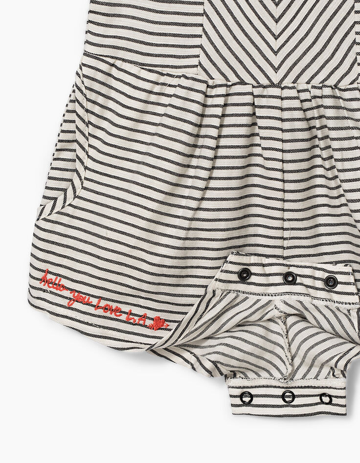 Combi-courte blanc cassé à rayures bébé fille-3
