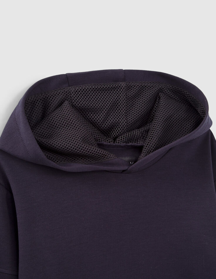 Marineblaues Jungensweatshirt mit Mesh-Details-2