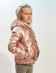 Anorak reversible rosa gold y blanco roto niña-3