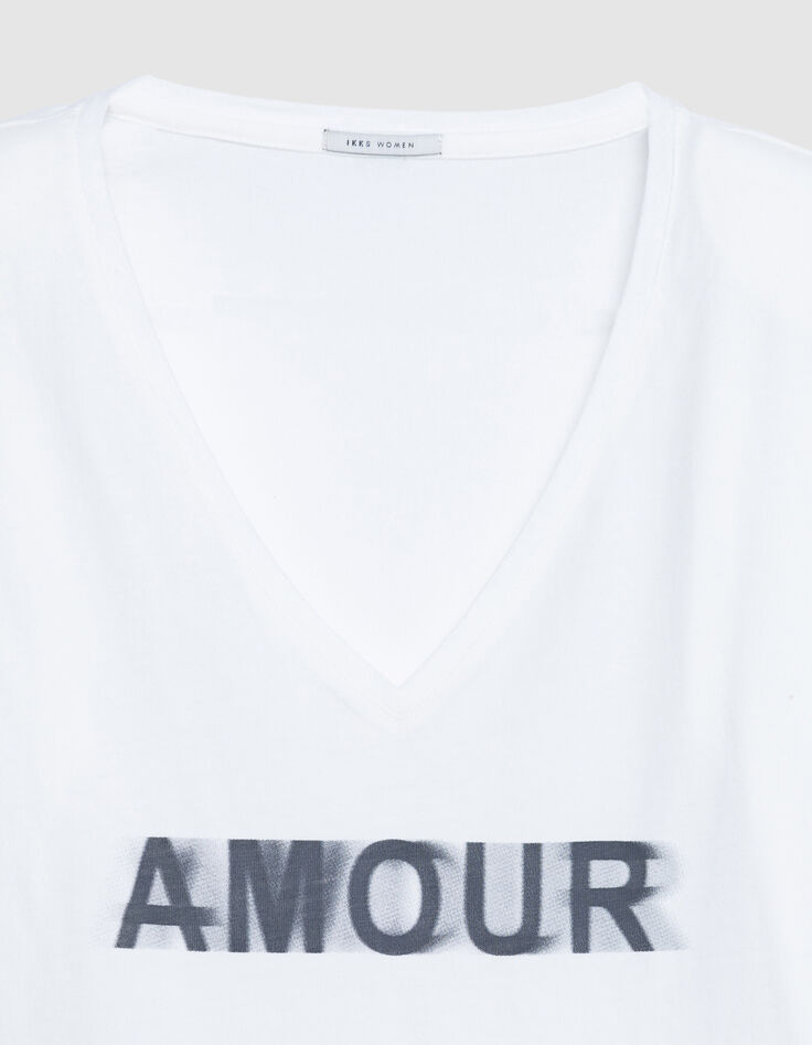 Camiseta blanca de mujer de algod&oacute;n org&aacute;nico con mensaje en las hombreras-6