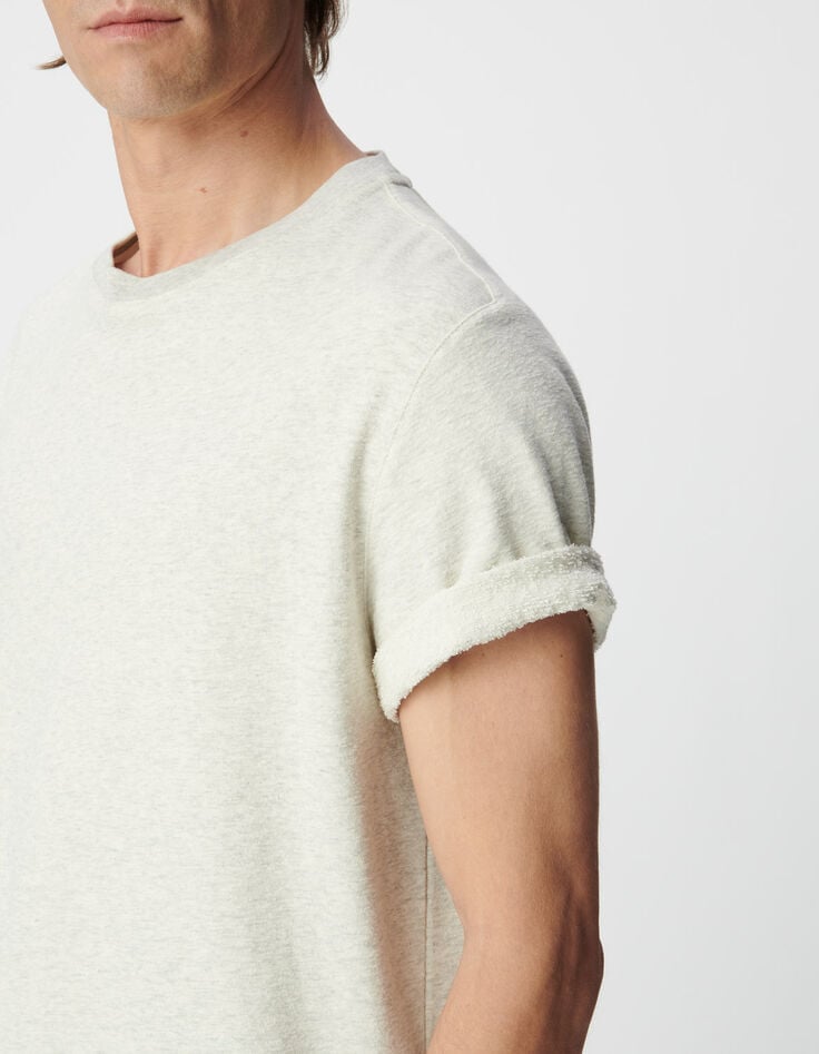 Grijs T-shirt korte mouwen fantasietricot Heren-4