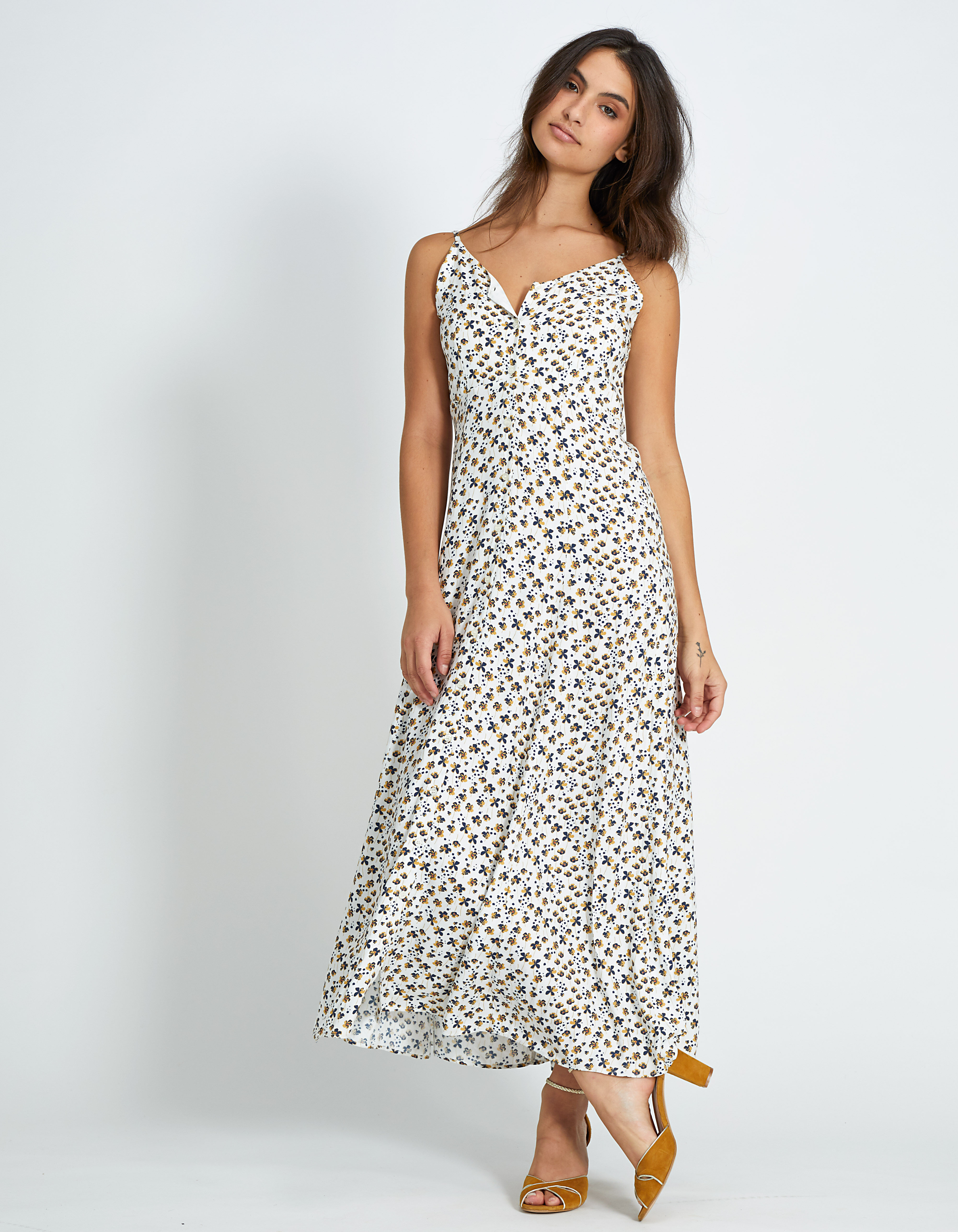 I.Code long multicoloured floral print dress