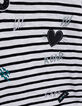 Tee-shirt 2 en 1 marinière et tee-shirt noir à cœur fille-5