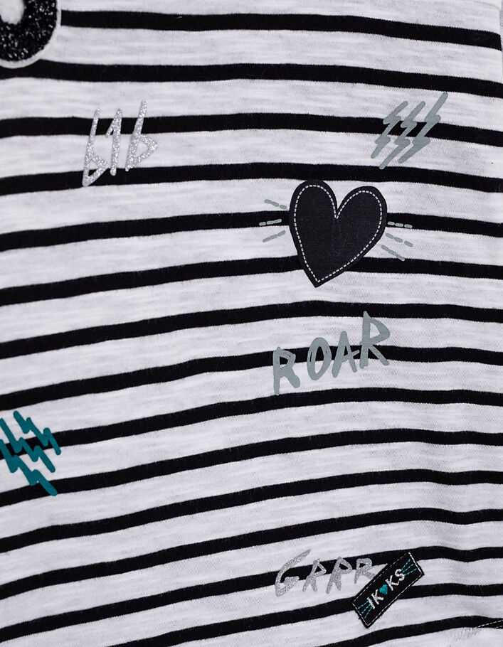 Girls’ black+hearts T-shirt & sailor top 2-in-1 T-shirt - IKKS