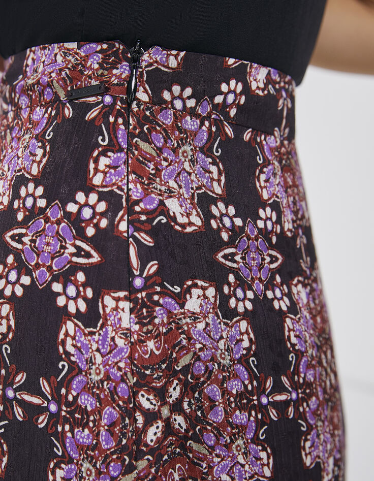 Falda larga violeta estampado bohemio mujer-5