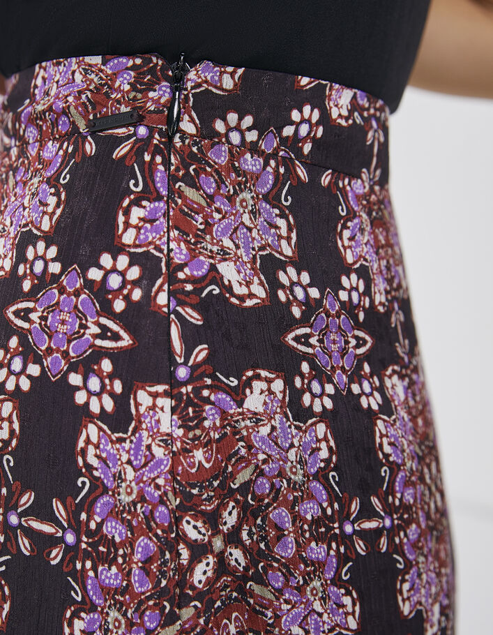Falda larga violeta estampado bohemio mujer - IKKS