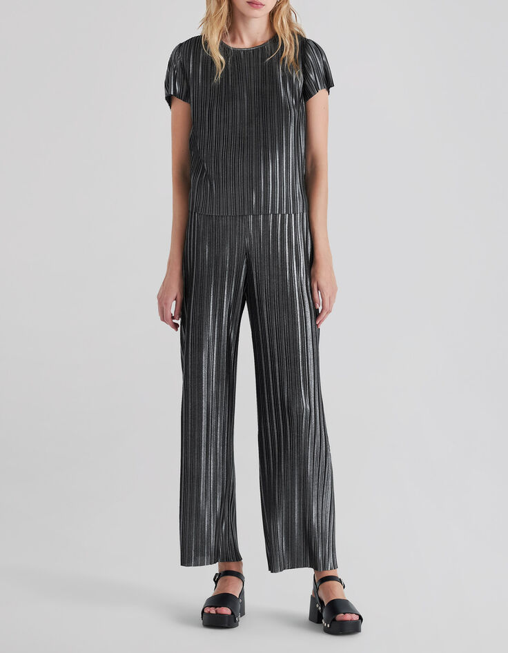 Women’s silver pleated loose top-7 Women’s silver pleated loose top-7