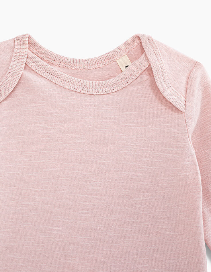 Body rose pâle à personnaliser en coton bio bébé-4