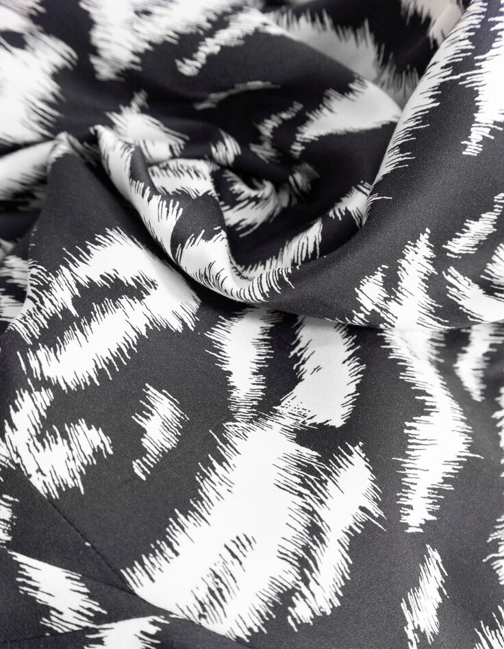 Chaqueta de traje negra con estampado de cebra para Mujer-6