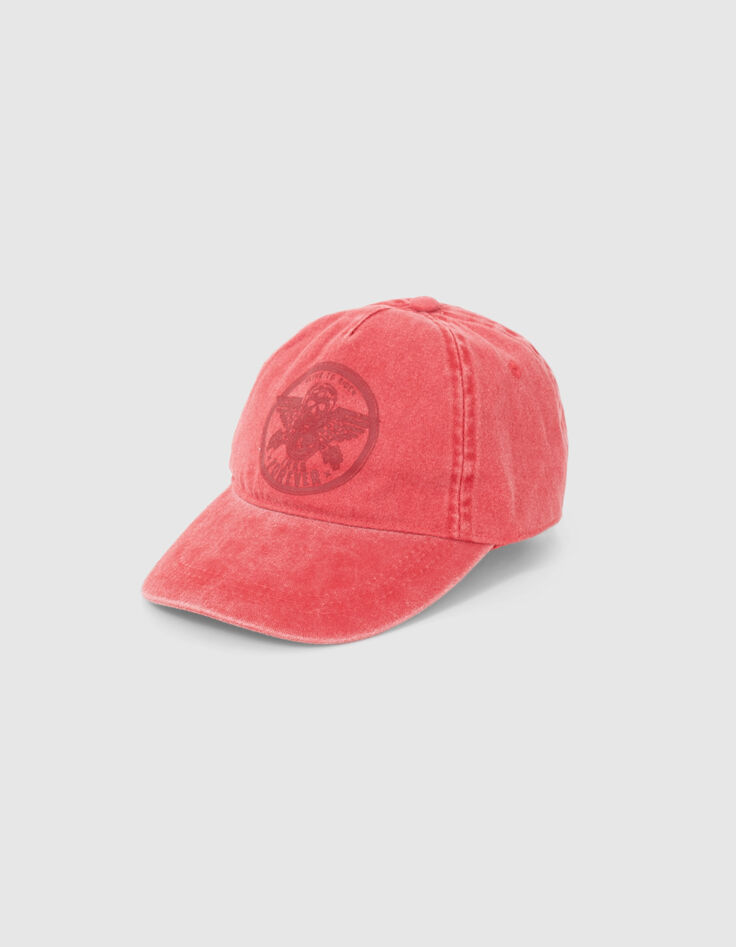 Boys’ red winged rider print cap-1