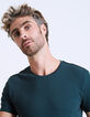 Marine en groen jacquard T-shirt voor heren-4