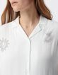 Wei&szlig;es Knitterhemd f&uuml;r Damen mit Nietenmuster-5