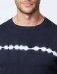 Pull indigo avec rayure effet tie and dye Homme-4