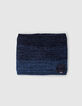 Snood bleu foncé et noir tricot deep dye garçon -1