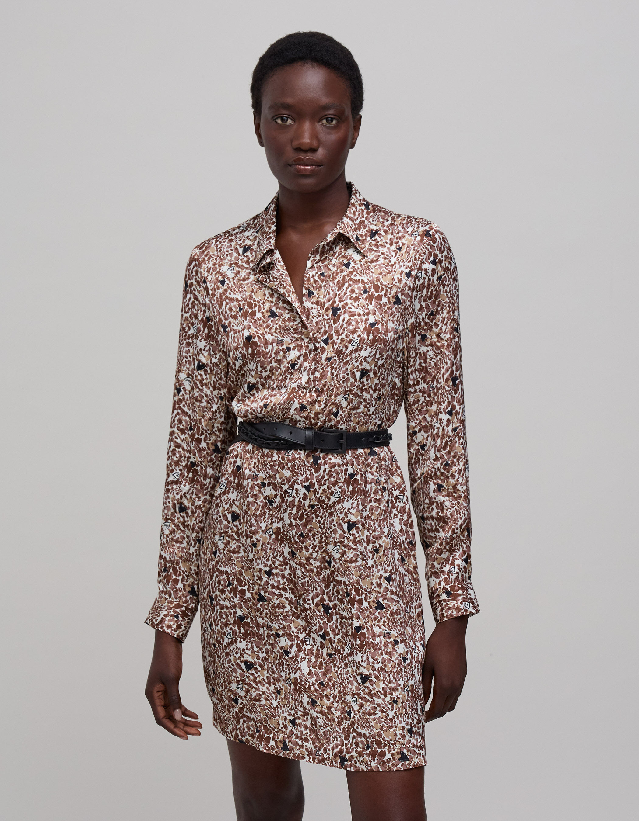 Robe ecrue LENZING ECOVERO animalier c urs Femme IKKS