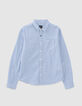 Boys’ ecru shirt with blue stripes-1
