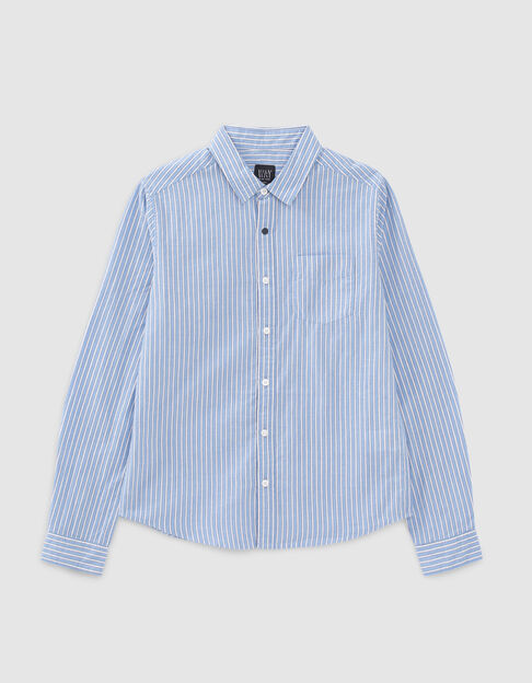 Boys’ ecru shirt with blue stripes - IKKS