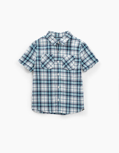 Camisa blue bleach de cuadros niño  - IKKS