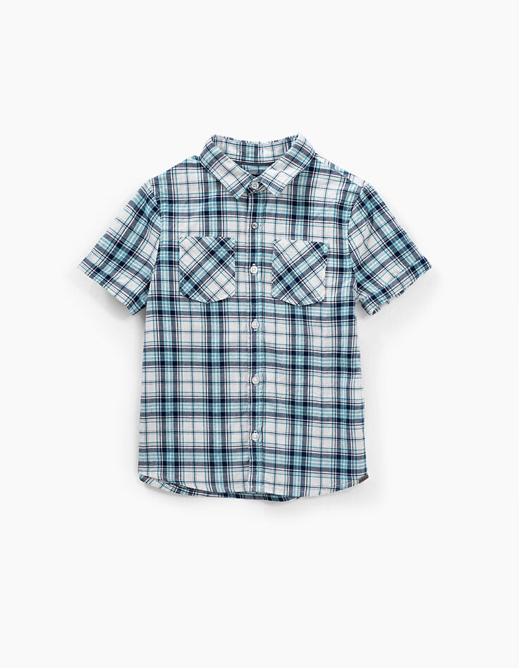 Camisa blue bleach de cuadros niño -1 Camisa blue bleach de cuadros niño -1
