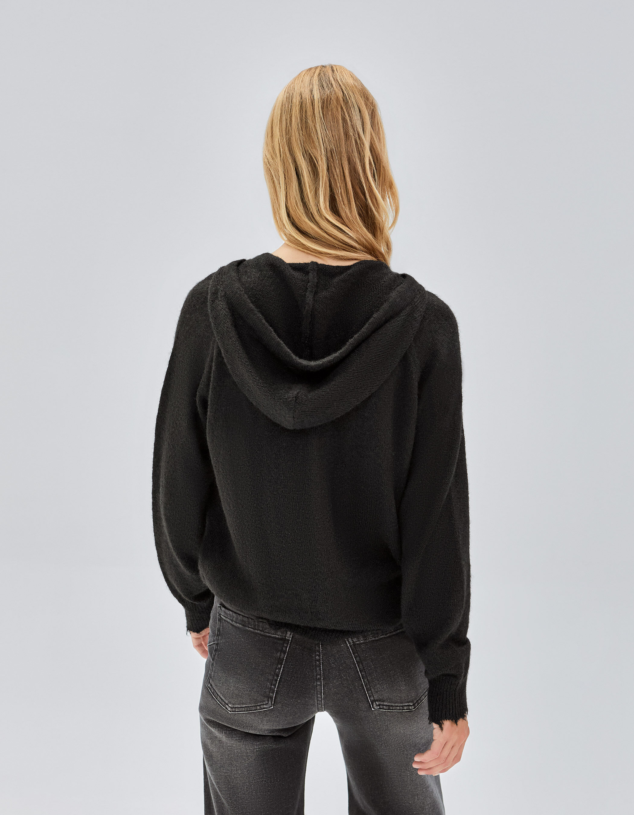 Pure Edition Women s black zipped knit cardigan IKKS