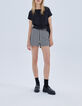 Women’s black houndstooth motif tweed-look shorts-1