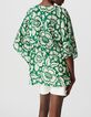 Groene blouse met tropische maxiprint Dames-3