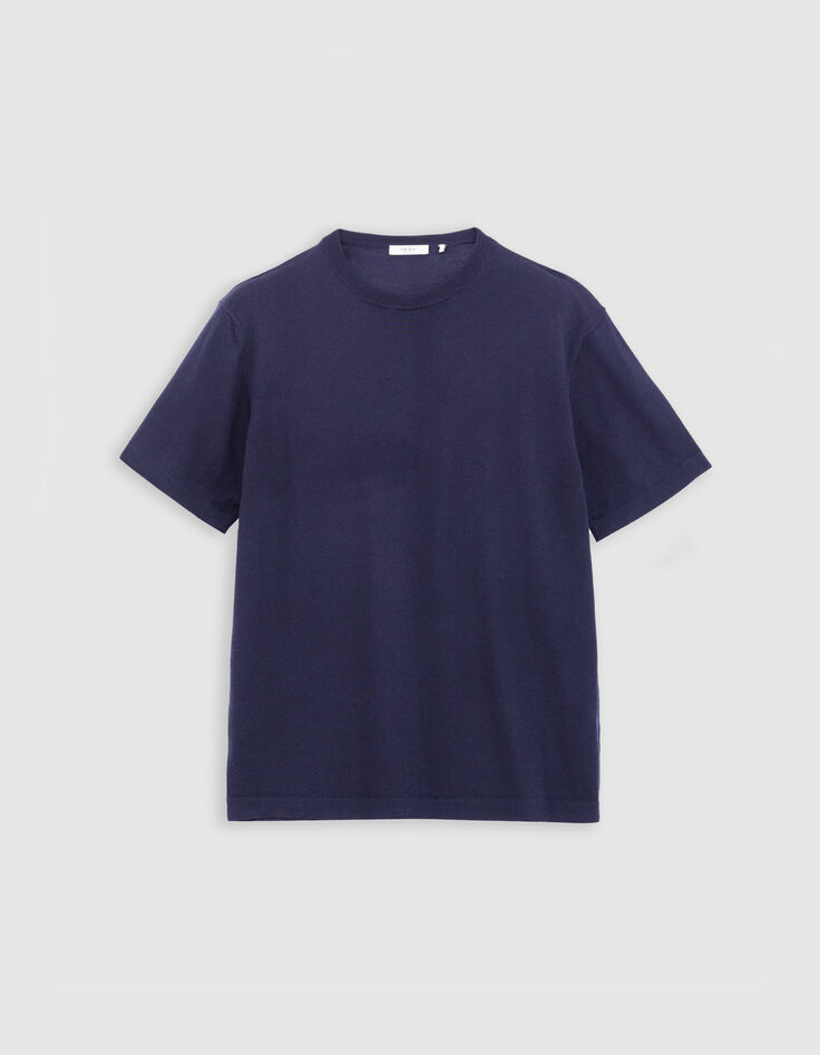 Men&rsquo;s navy pure wool knit T-shirt-6