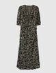 Vestido largo líquen estampado verde camuflaje mujer-1