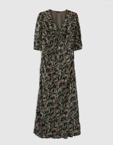 Vestido largo líquen estampado verde camuflaje mujer - IKKS