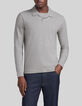 Polo gris medio reciclado cuello trampantojo hombre-2