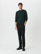 Pull vert tricot mouliné Homme-2