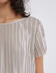 Robe longue dorée plissée réversible Femme-5