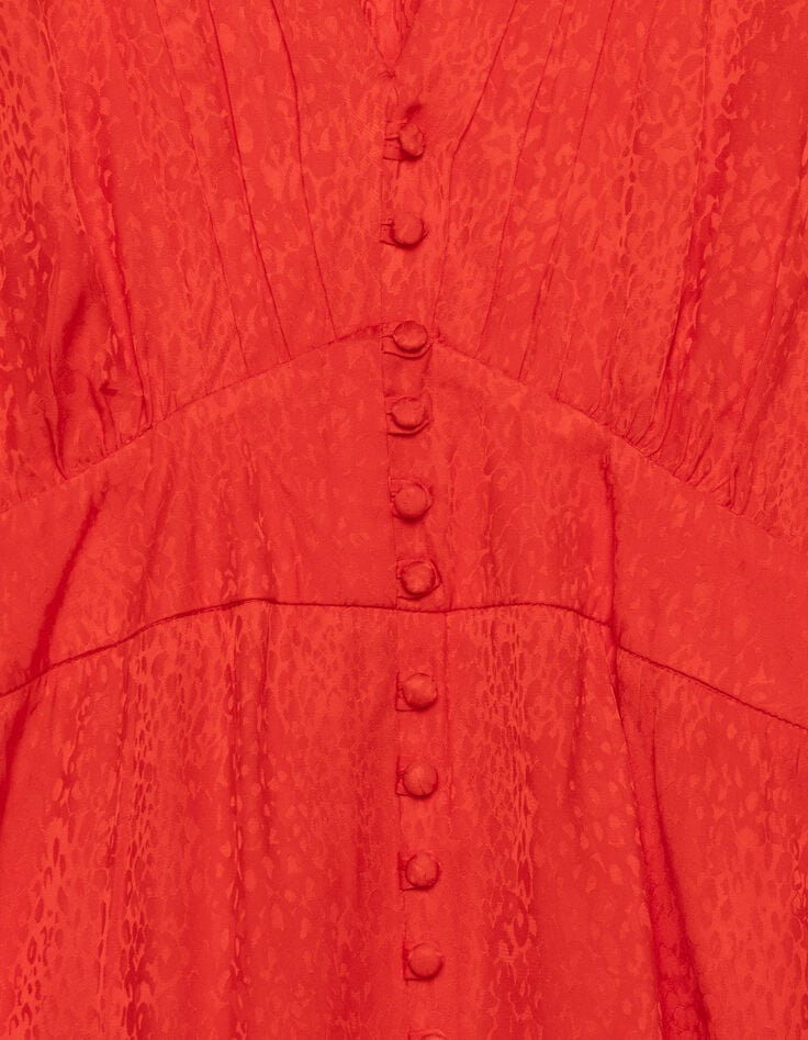 Vestido rojo satinado jacquard animal print mujer-6 Vestido rojo satinado jacquard animal print mujer-6