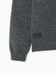 Pull indigo, kaki, blanc en tricot chiné garçon -4