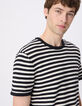 T-shirt marini&egrave;re marine rayures blanches Homme-4